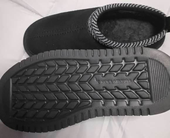 Koolaburra Black Slip-On Shoes with Patterned Trim - Picture 2 of 3